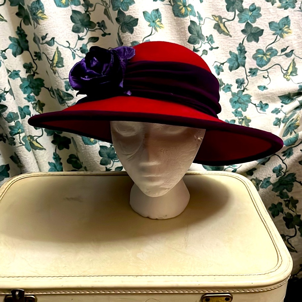 Red and Purple Wool Hat